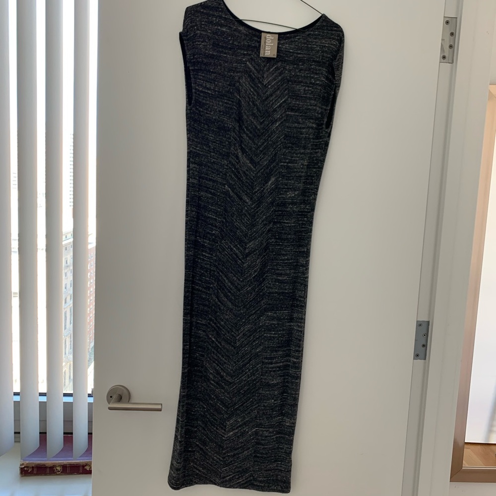 Anthropologie gray and white dress